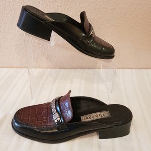Brighton DALE Black/Chestnut Brown Mules